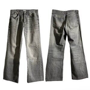 Zara Gray Mid-Rise, Straight Leg Jean, Size 4